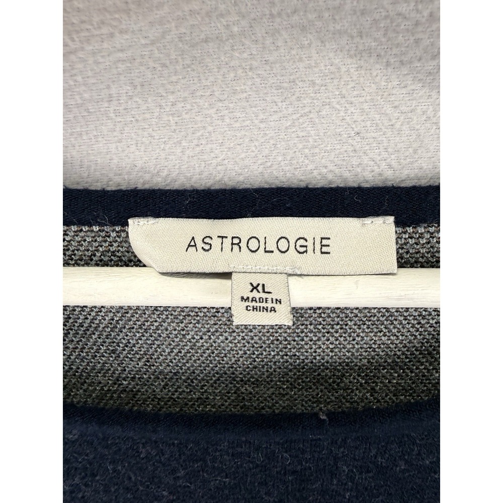 Astrologie Cat Yarn Graphic Sweater Women's Sz XL Navy Blue Knit Pullover Cute - Picture 3 of 7
